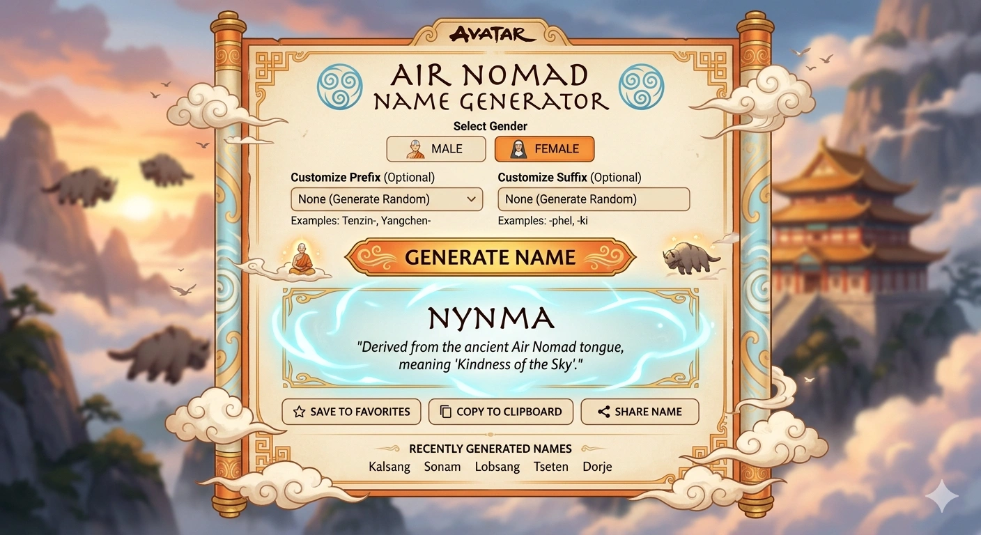 Avatar Air Nomad Name Generator